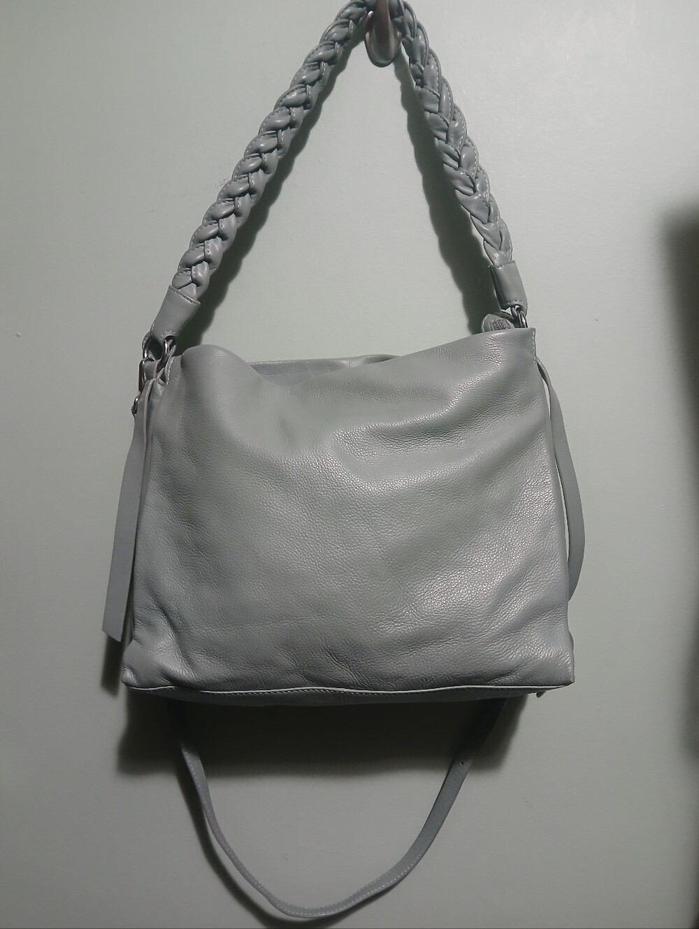 Soft Leather Sage Green Shoulder Bag